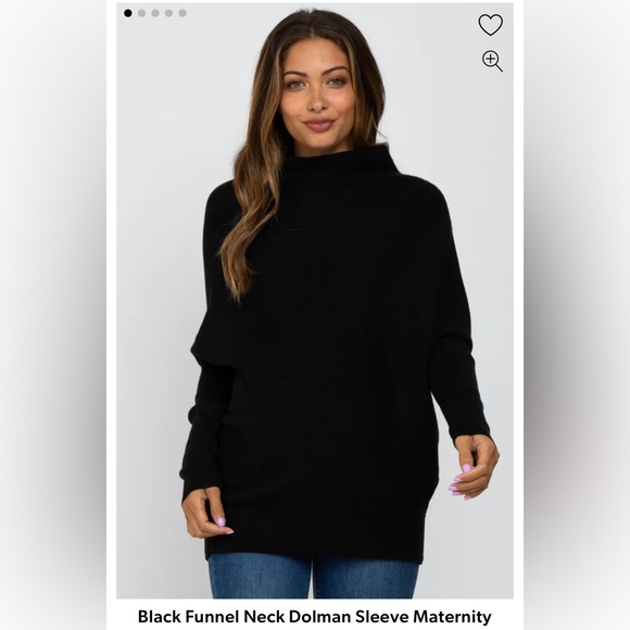 Pink Blush Funnel Neck Black Maternity sweater. S/m - Picture 8 of 8